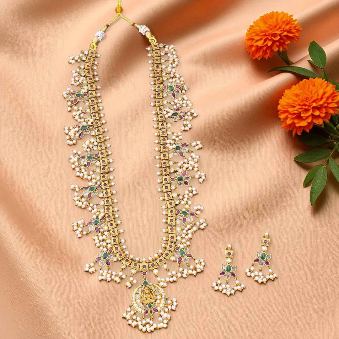 Multicolor Sylvara Antique Jewellery Set - New Arrival