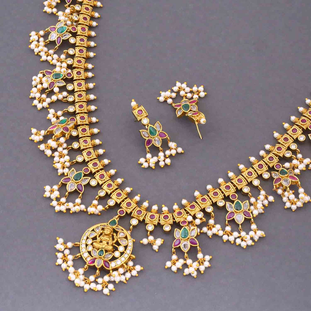 Multicolor Sylvara Antique Jewellery Set - New Arrival