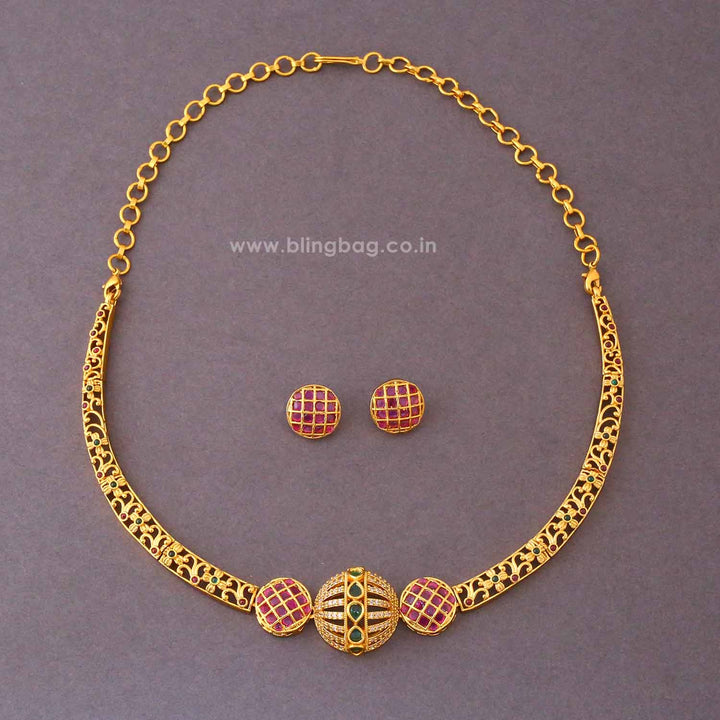 Multicolor Taarika Antique Jewellery Set- New Arrival