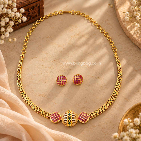 Multicolor Taarika Antique Jewellery Set- New Arrival