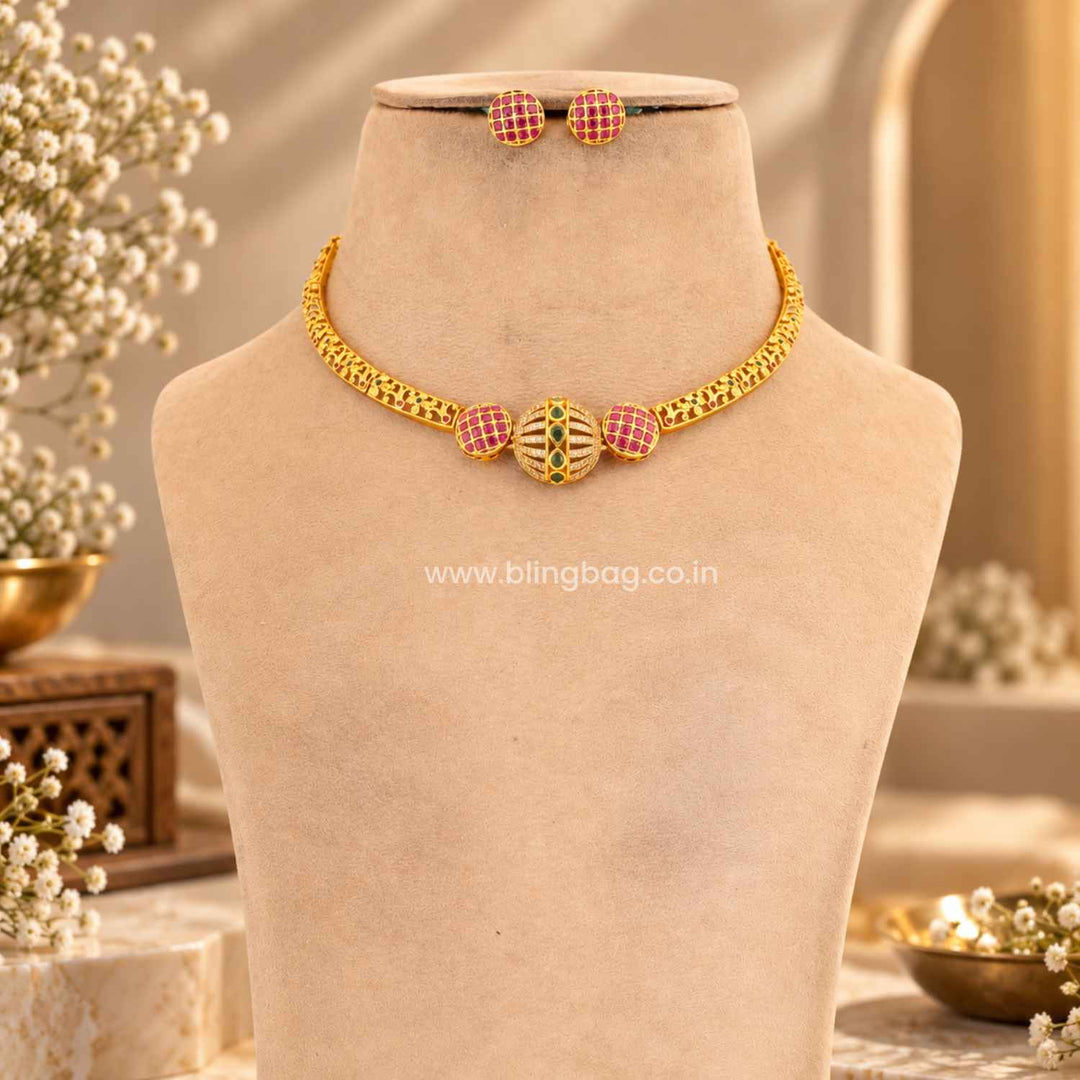 Multicolor Taarika Antique Jewellery Set- New Arrival