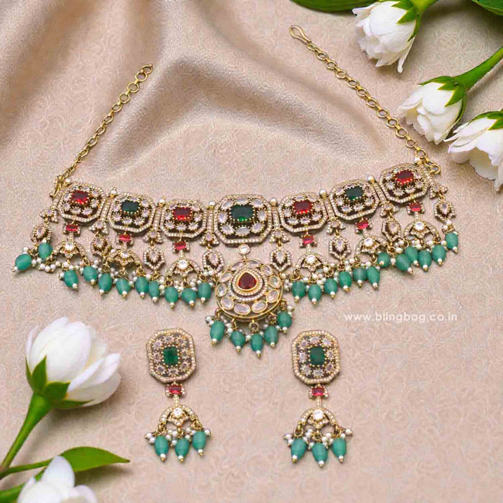 Multicolor Tahlira Victorian Jewellery Set - New Arrival
