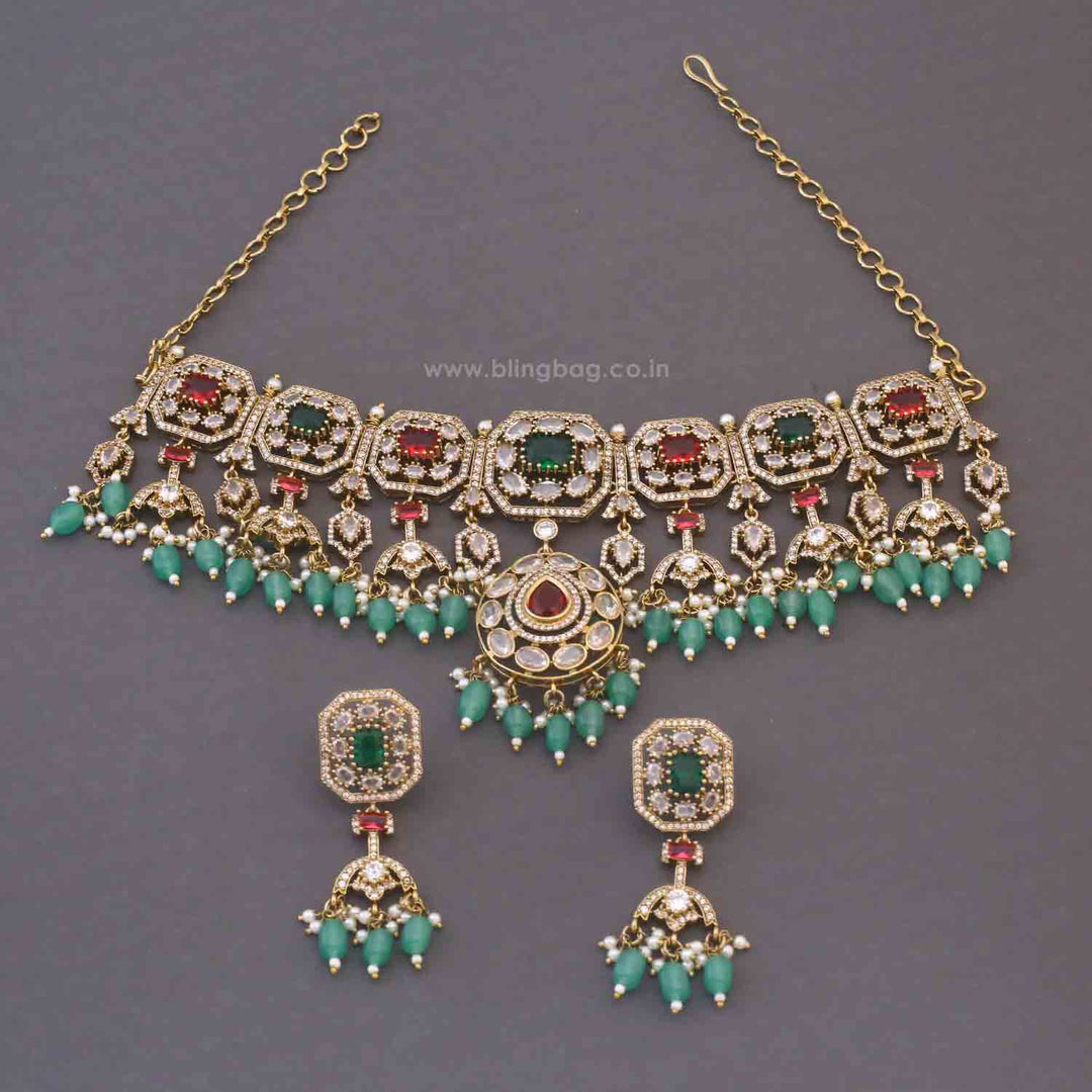 Multicolor Tahlira Victorian Jewellery Set - New Arrival