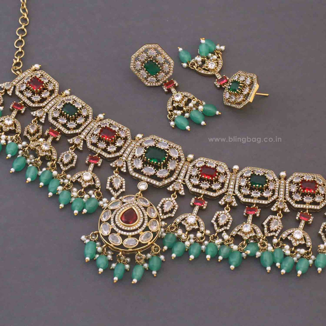 Multicolor Tahlira Victorian Jewellery Set - New Arrival