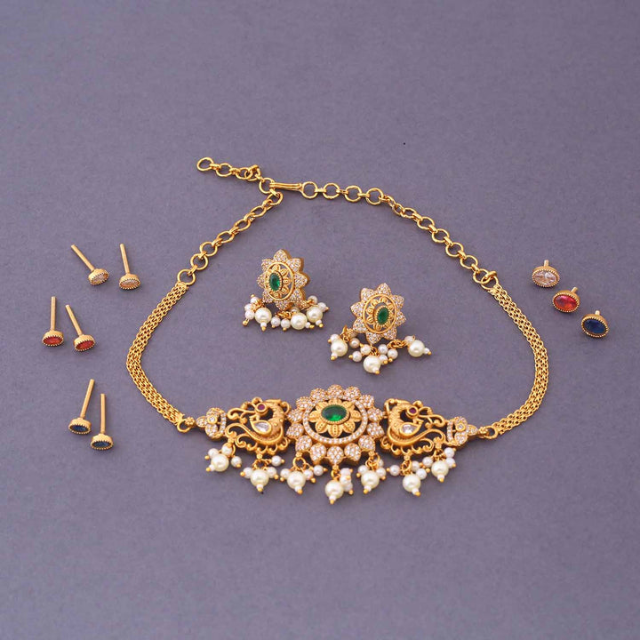 Multicolor Tanura Antique Jewellery Set - New Arrival