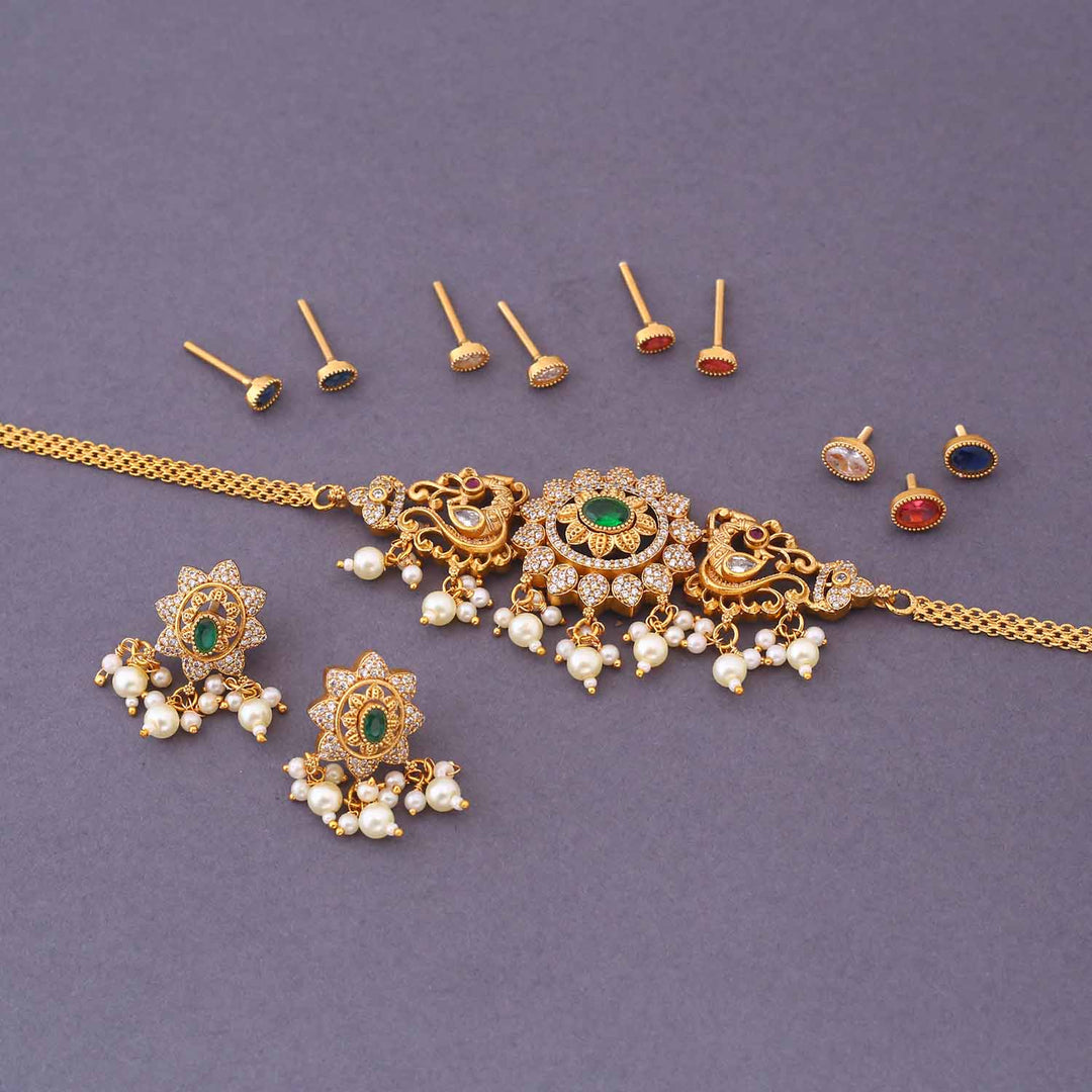Multicolor Tanura Antique Jewellery Set - New Arrival