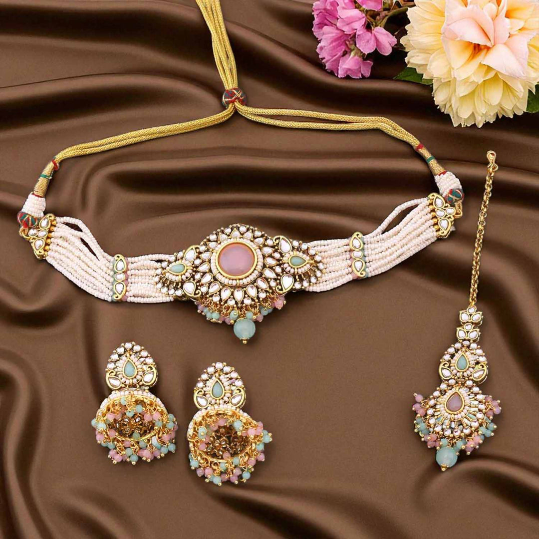 Multicolor Tanushee Kundan Jewellery Set