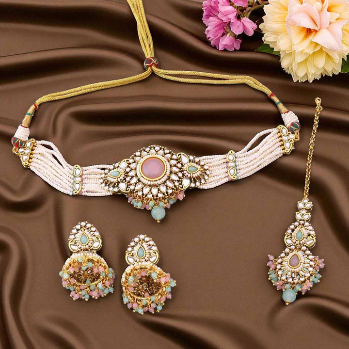 Multicolor Tanushee Kundan Jewellery Set