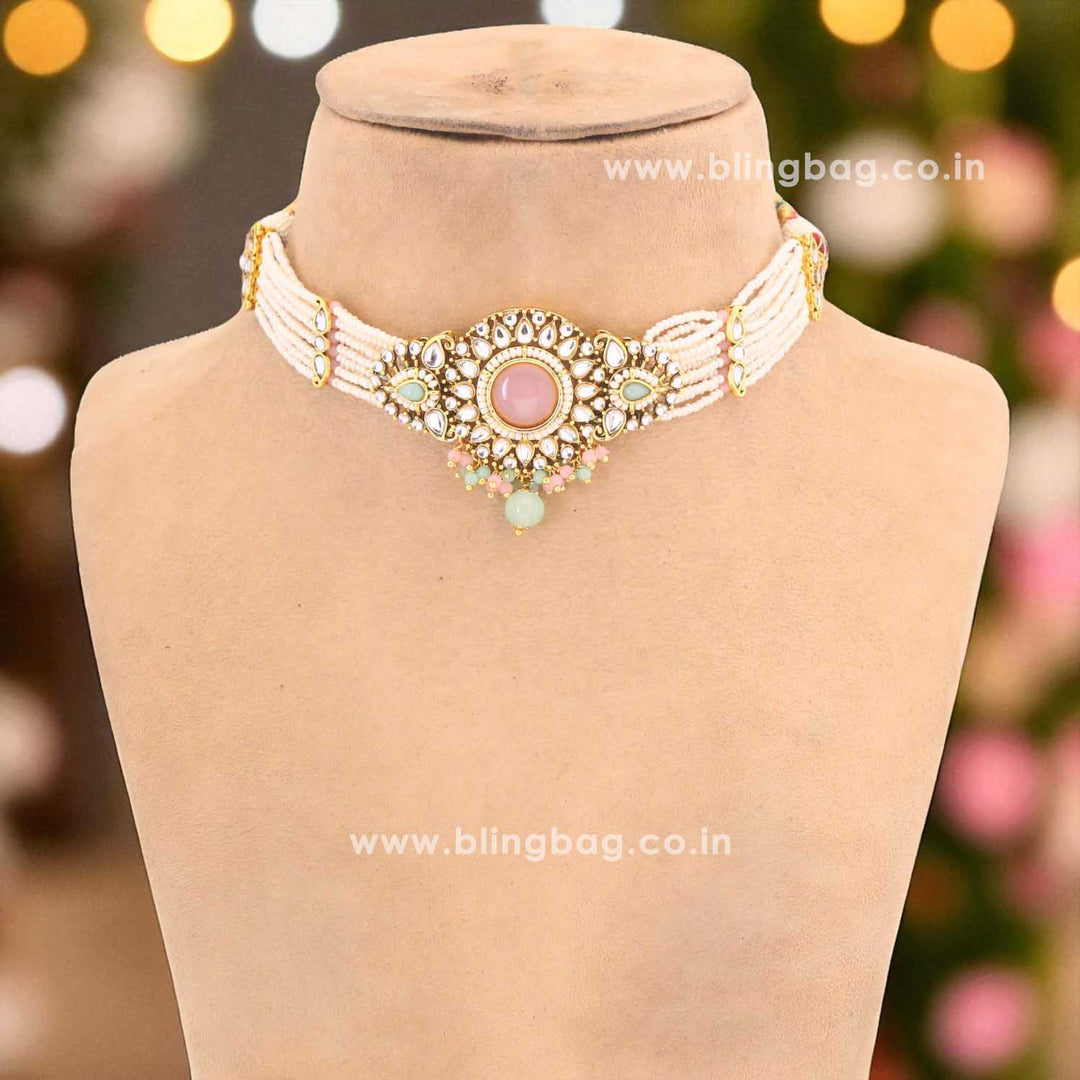 Multicolor Tanushee Kundan Jewellery Set