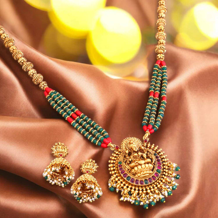 Multicolor Tapaswini Temple Jewellery Set- New Arrival