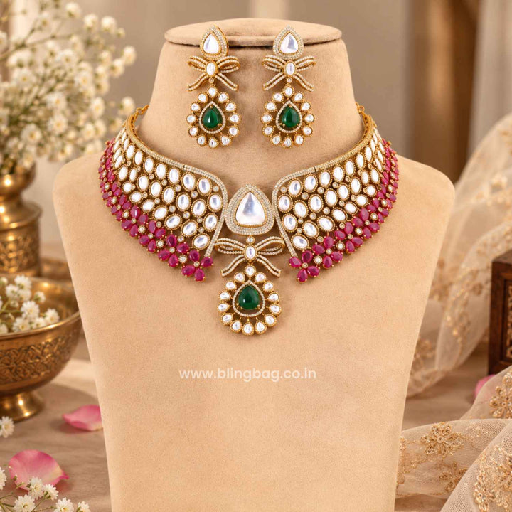 Multicolor Tarach Victorian Jewellery Set - New Arrival