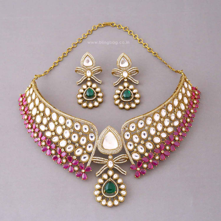 Multicolor Tarach Victorian Jewellery Set - New Arrival