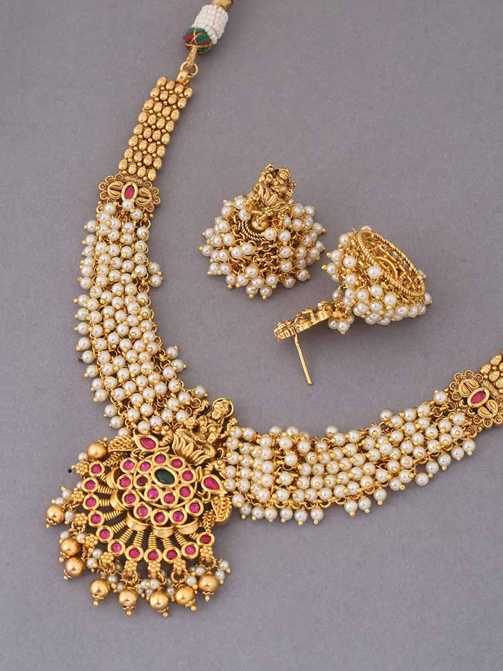 Multicolor Tarini Temple Jewellery Set