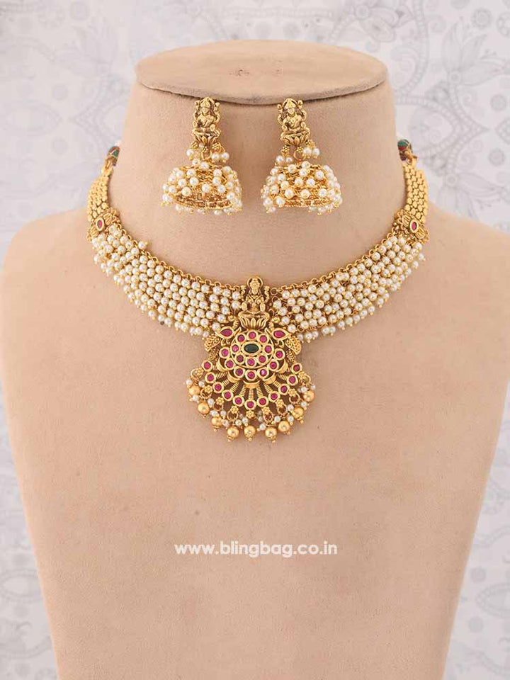 Multicolor Tarini Temple Jewellery Set