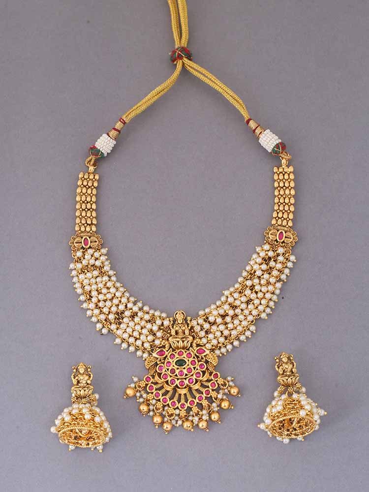 Multicolor Tarini Temple Jewellery Set