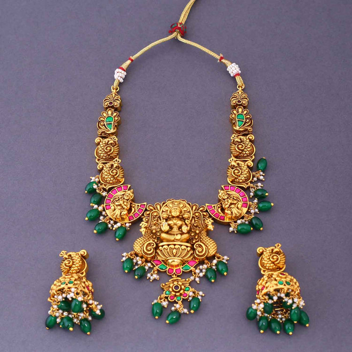 Multicolor Tarinyai Temple Jewellery Set- New Arrival