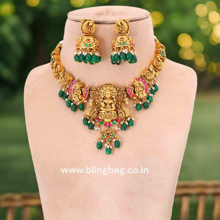 Multicolor Tarinyai Temple Jewellery Set- New Arrival