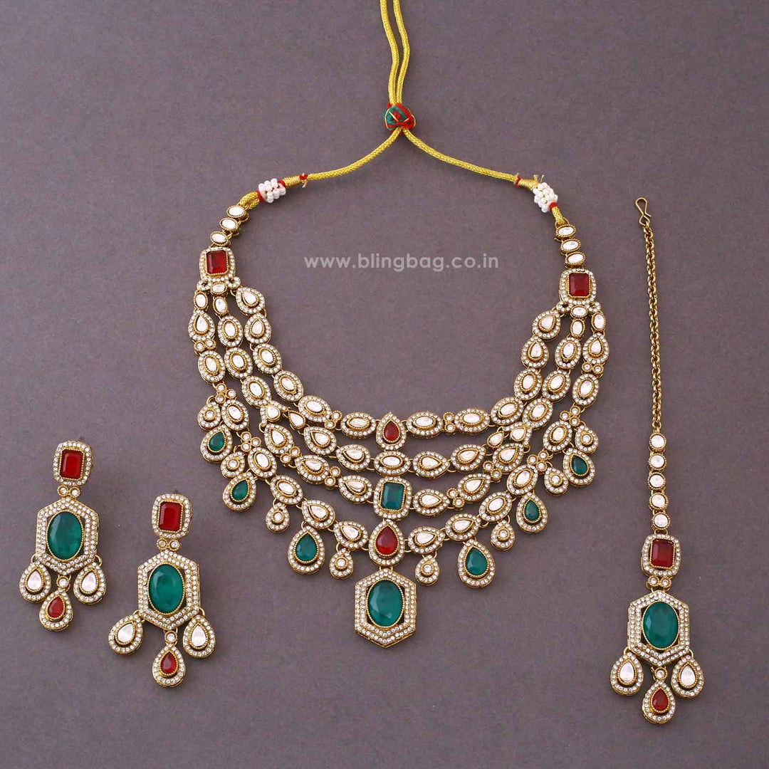Multicolor Tishara Kundan Jewellery Set - New Arrival
