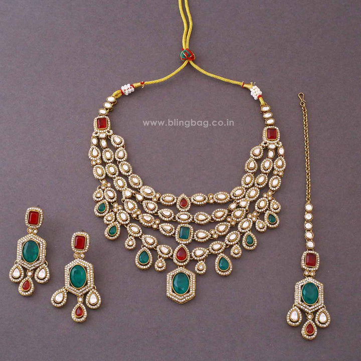 Multicolor Tishara Kundan Jewellery Set - New Arrival