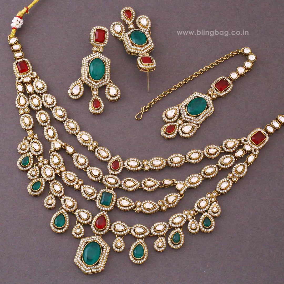 Multicolor Tishara Kundan Jewellery Set - New Arrival