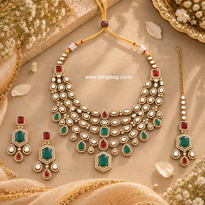 Multicolor Tishara Kundan Jewellery Set - New Arrival