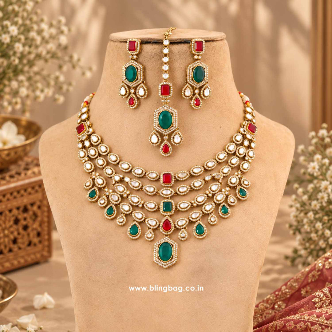 Multicolor Tishara Kundan Jewellery Set - New Arrival