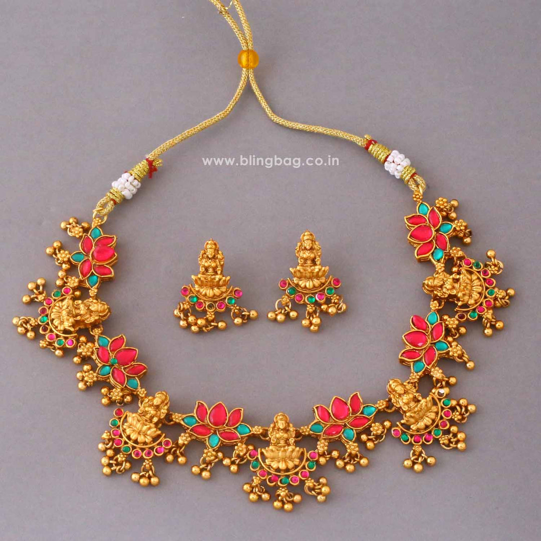 Multicolor Tripuraa Temple Jewellery Set- New Arrival
