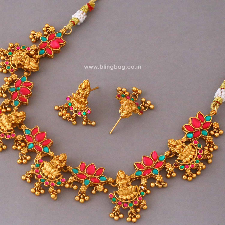 Multicolor Tripuraa Temple Jewellery Set- New Arrival