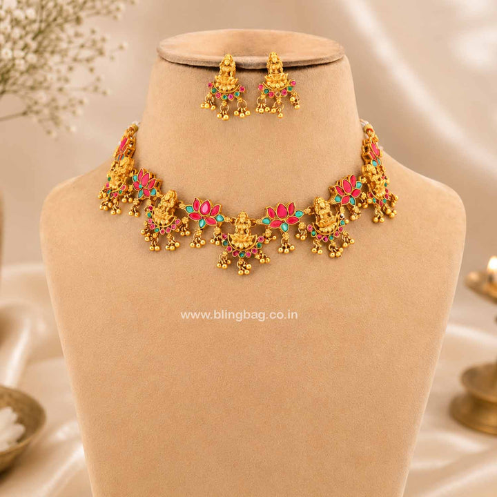Multicolor Tripuraa Temple Jewellery Set- New Arrival
