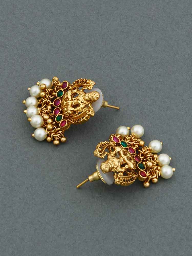 Multicolor Trishti Temple Danglers- Broken