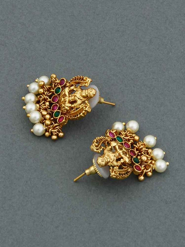 Multicolor Trishti Temple Danglers- Broken