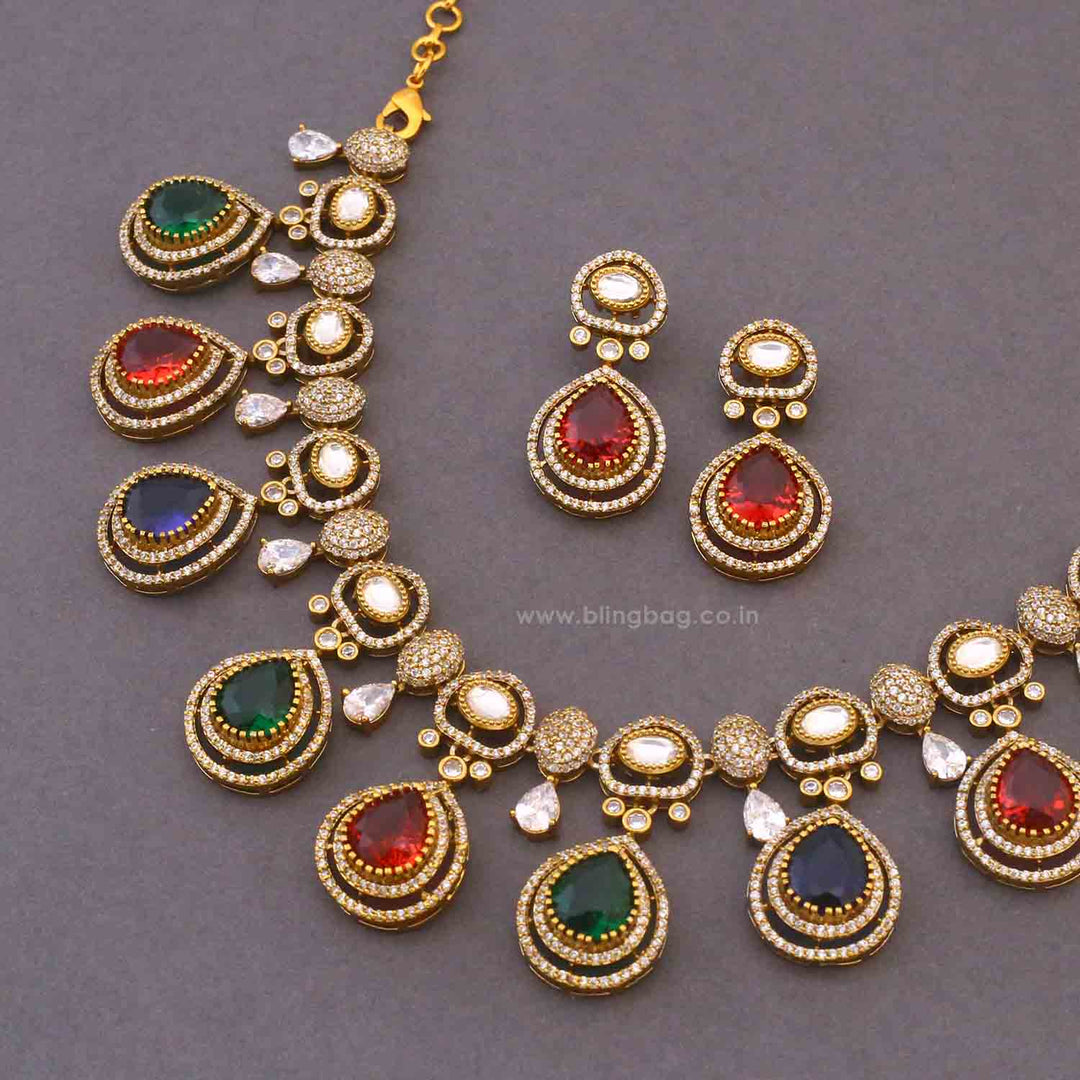 Multicolor Trishy Victorian Jewellery Set