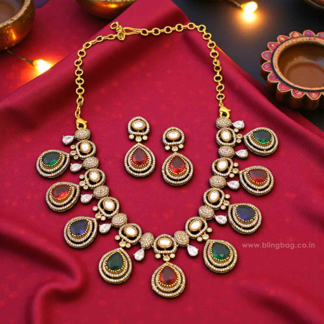 Multicolor Trishy Victorian Jewellery Set