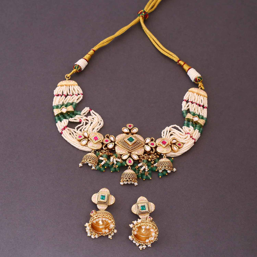 Multicolor Triyani Antique Rajwadi Set