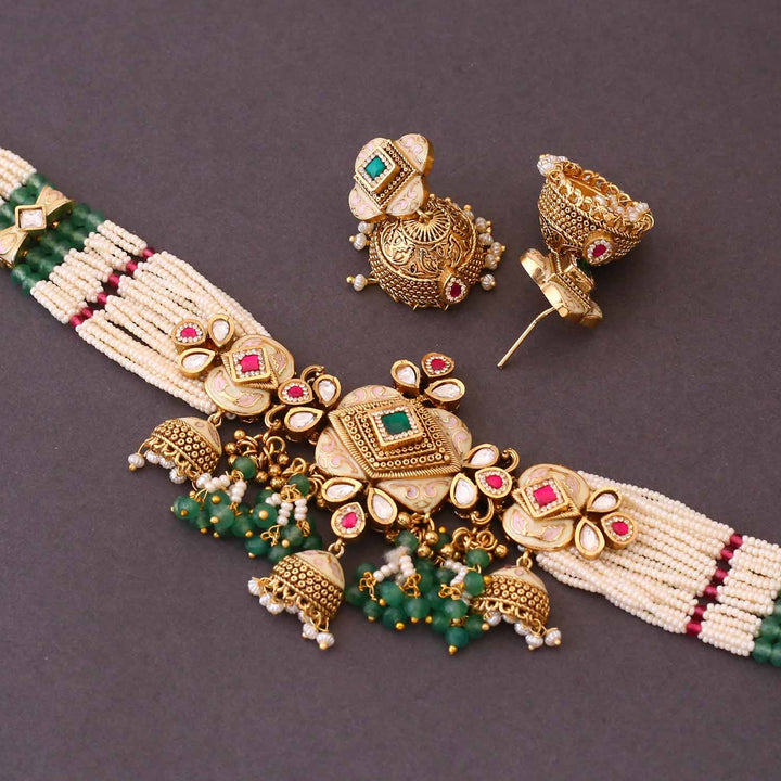 Multicolor Triyani Antique Rajwadi Set