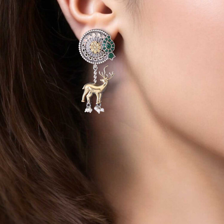 Multicolor Trushnu Oxidised Danglers