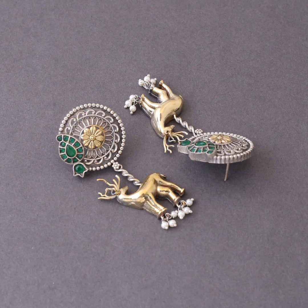 Multicolor Trushnu Oxidised Danglers