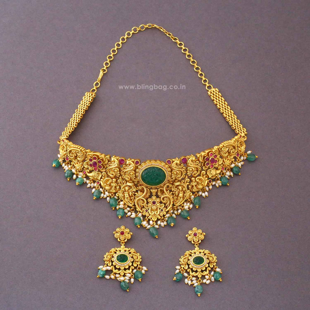 Multicolor Umadevi Temple Jewellery Set- New Arrival