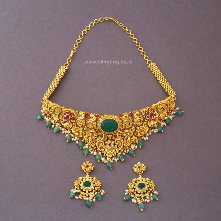 Multicolor Umadevi Temple Jewellery Set- New Arrival