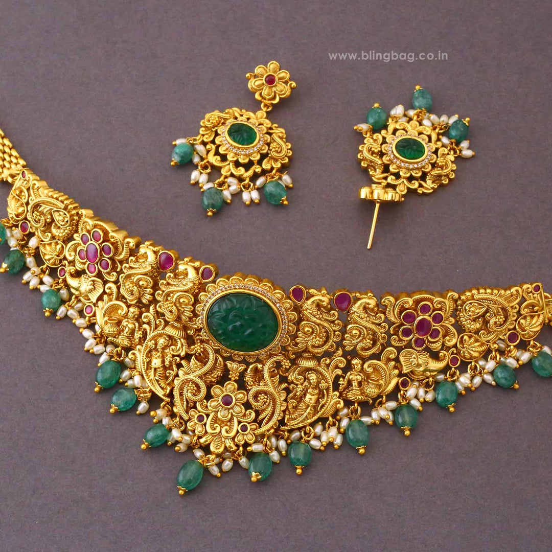 Multicolor Umadevi Temple Jewellery Set- New Arrival