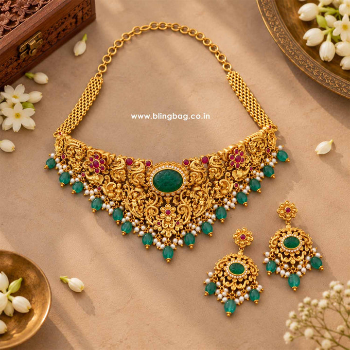 Multicolor Umadevi Temple Jewellery Set- New Arrival