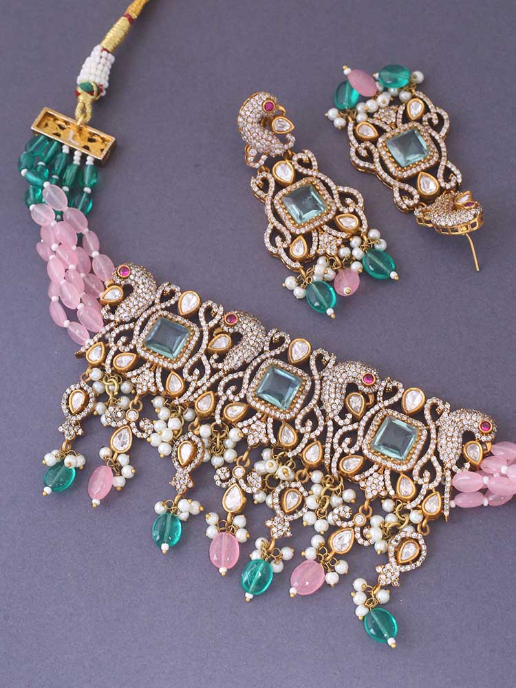 Multicolor Urmila Zirconia Jewellery Set