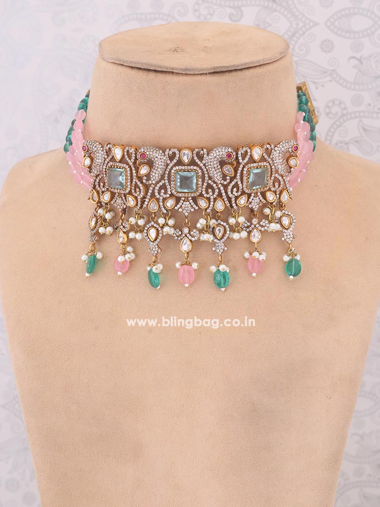 Multicolor Urmila Zirconia Jewellery Set