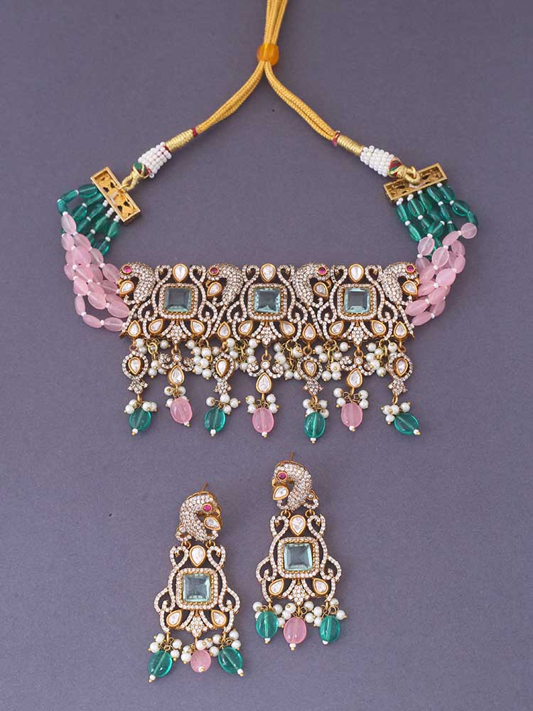 Multicolor Urmila Zirconia Jewellery Set