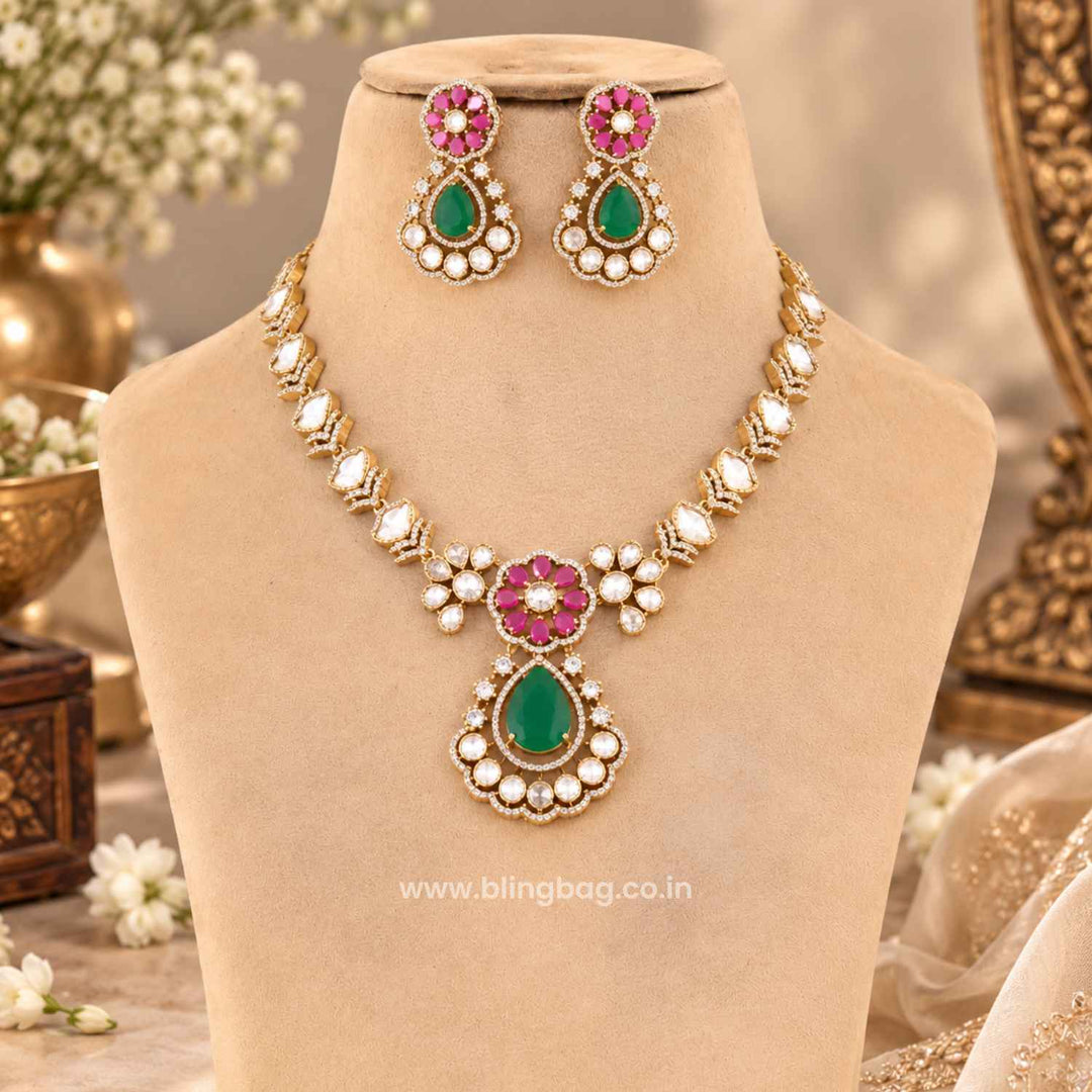 Multicolor Urvi Victorian Jewellery Set - New Arrival