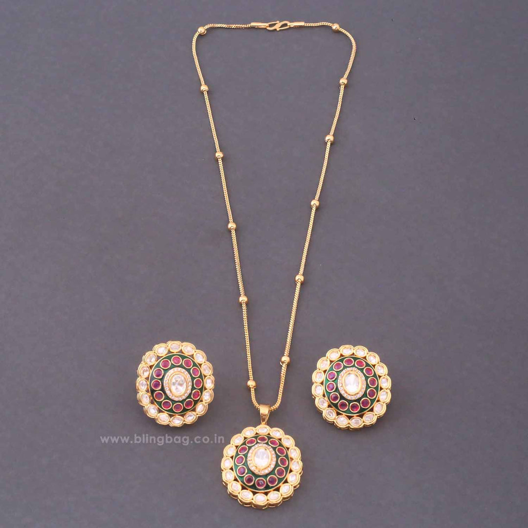 Multicolor Utsavi Heritage Pendant Set - New Arrival