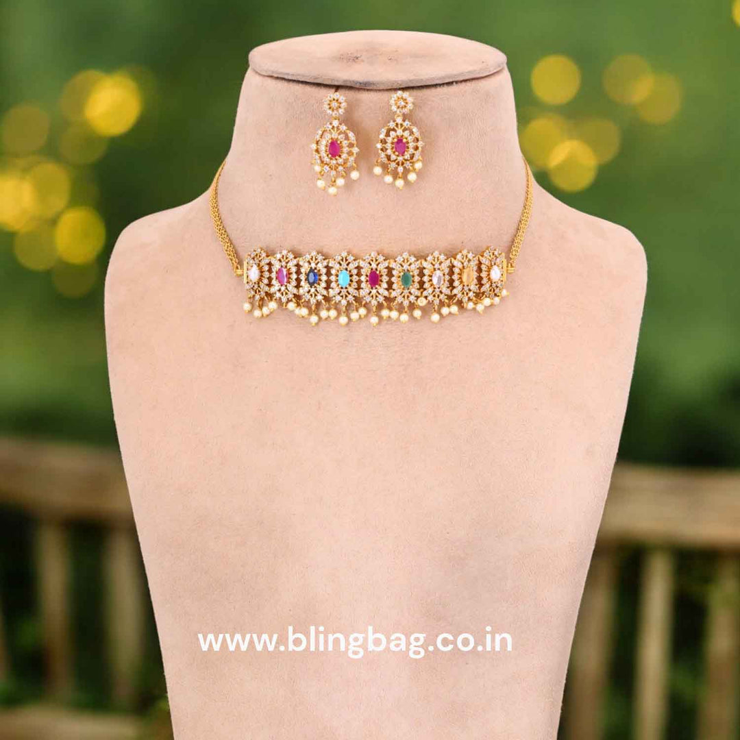 Multicolor Vaakdehi Antique Jewellery Set - New Arrival