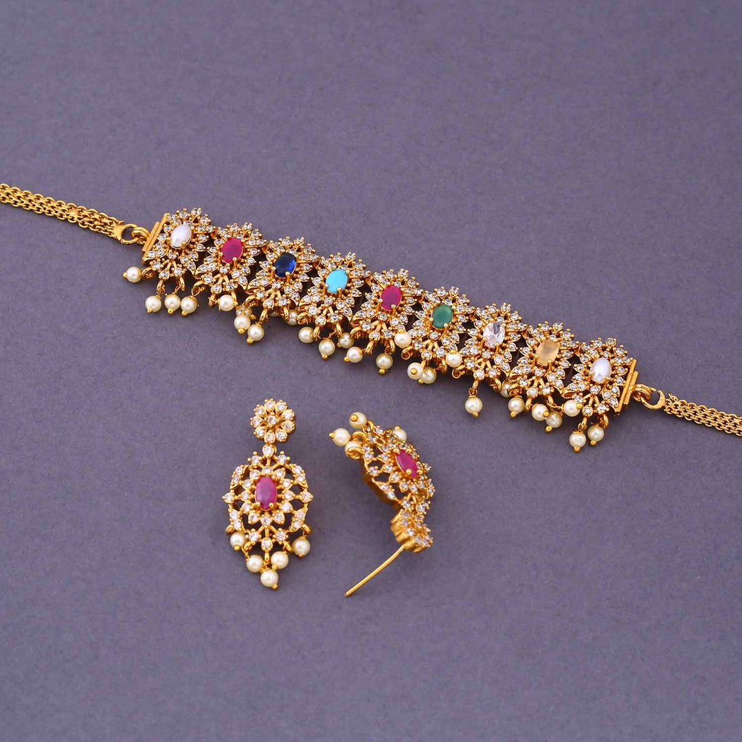Multicolor Vaakdehi Antique Jewellery Set - New Arrival