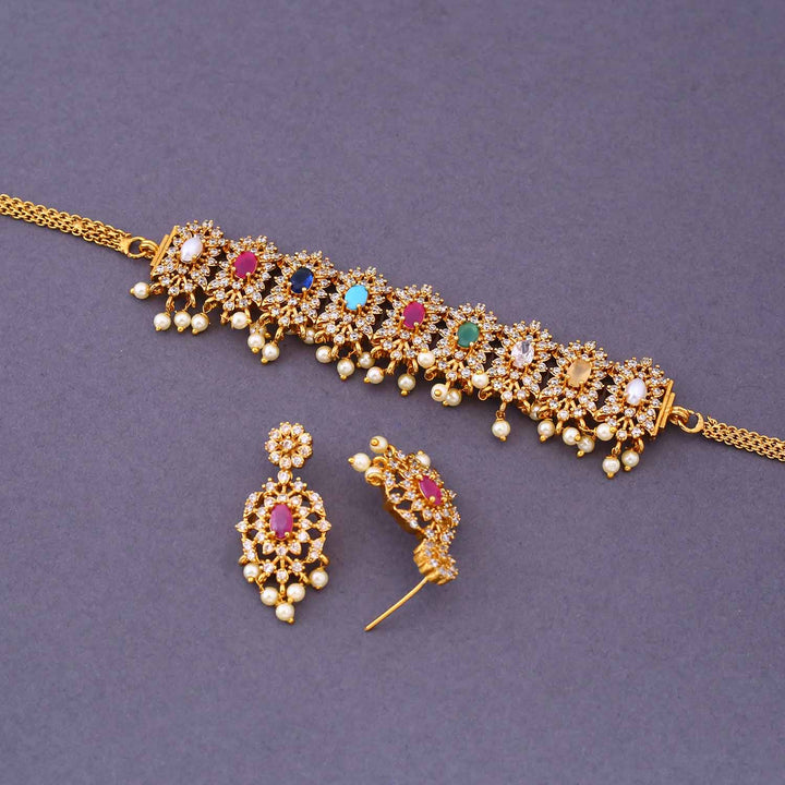 Multicolor Vaakdehi Antique Jewellery Set - New Arrival