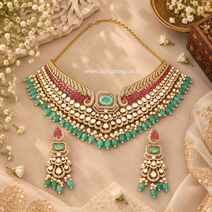 Multicolor Vaani Victorian Jewellery Set - New Arrival
